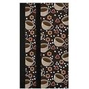 Cups of Coffee Cookies Refrigerator Door Handle Covers 2 Pcs Sugar Pattern Kitchen Appliance Decor Handles Fridge Protector Gloves Ovens Door Cloth for Stove Dishwasher Microwave