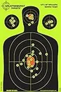 Splatterburst Targets - 12 x18 inch - Silhouette Splatter Target - Easily See Your Shots Burst Bright Fluorescent Yellow Upon Impact - Made in USA (10 Pack)