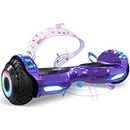 GEEKME TECH Hoverboards 6.5 Inch Dual Motor Wheels, Self Balancing Scooter with LED Light, Smart Bluetooth, Self-balancing System, Suitable for Children and Adults, Gifts for Kids
