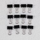 12Pcs Black Metal Binder Clips File Paper Photo Stationary Office Supplies.~go