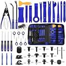 Eaukar 250 Pcs Trim Removal Tool Kit, Car Removal Tool Kit Door Panel/Radio/Stereo/Audio/Dash/Window/Terminal Removal Tool Set, Auto Clip Pliers Fastener Remover Pry Tool Set with Storage Bag Blue