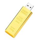 32GB USB Flash Drive Gold Bar-Shaped, BorlterClamp Novelty USB Drive Funny Thumb Drive Memory Stick for External Data Storage…