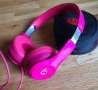 Beats Dr Dre Solo2 Wired On Ear Headphones B0518 PINK 3.5 mm Cord TESTED w/case