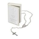 THINGS REMEMBERED First Communion Engraved Girl's Stainless Steel White Rosary (Free Customization)