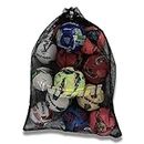 VIZARI Soccer Ball Bag - Sports Equipment Bag, Mesh Ball Bag, Beach Bag or Snorkel Gear Bag with Shoulder Strap - Extra Large 30 Inches X 40 Inches Commercial Grade Mesh - Perfect for Equipment Storage, Soccer Balls, Scuba Gear, Beach Toys, Basketball Bag and Snorkel Gear.