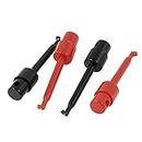 uxcell Multimeter Lead Wire Probe Test Hook Kit Connector Red Black 4 Pcs
