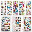 SAVITA Stickers for Kids 500+ Pack de variétés d'autocollants Puffy, Autocollants Puffy 3D Comprenant des Lettres, des Chiffres, des Papillons, du Poisson, des Dinosaures et Plus