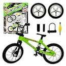 Metal Finger Bike Mountain Bike Toys Functional Kids Finger Bicycle Mini Finger BMX Set Gift for Kid (Green)…