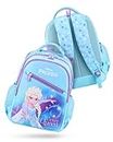 Play Nation Premium Disney Frozen Winter Queen School Backpack for Girls |Printed School Bag for Girls & Women|Waterproof Lightweight Multi-Pocket Shoulder Backpacks|Best Birthday Gift| 16 Inches-Blue