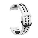Prolet Watch Silicone Strap Compatible with Samsung Galaxy Watch 4, 40mm/42mm/44mm,Watch 5, 40mm/44mm Watch 5 pro,45mm, Watch 6, 40mm/43mm/44mm Soft Premium Silicone strap-(White & Black)