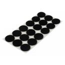 Almohadillas de fieltro redondas autoadhesivas para muebles de escritorio negras 25 mm diapositivas 18 piezas