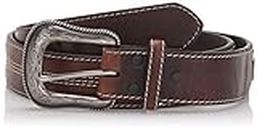 Roper Men's Belt with Ornaments Silver Buckle, Brown, 42