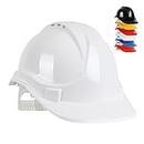 Blackrock White Hard Hat, Safety Helmet, Hard Hats Construction, Hardhat, PPE, Construction Helmet, Mens Womens Childs Multi-Position 6-Point Adjustable, Builders, Work Safety Equipment & Gear