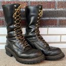 Vintage Red Wing Logger Boots Black Leather Soft Toe Mens Size 10 C Made In USA