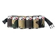 BigMouth Inc Beer Belt / 6 Pack Holster (Camo), Army Camouflage Adjustable 6-Pack Holder Gag Gift, Perfect for Cans and Bottles at Parties