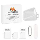 6 in 1 Sim Card Adapter Kit (Micro, Nano and Standard Sim) Compatible with All iPhones (15, 14, 13, X, Pro and All iPhone Series), Samsung, HTC, and All Other Android Smartphone Devices - by Mobi Lock