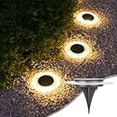 Solar Ground Lights - Prime Deals Outdoor Solar Lights with Led Lamp Beads Disk Lights Garden Lights Solar Powered In-Ground Outdoor Landscapes Lighting Lightning Deals of Today Prime Clearance