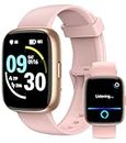 AITAFY Smart Watch for Men Women with Bluetooth Call, Compatible with iOS/Android Phones, Alexa Built-in, 1.83" HD Screen with Heart Rate/Sleep/SpO2 Monitor, 100 Sports Fitness Activity Tracker(Pink)