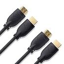 Cablesson Basics 2 Pack x 2m HDMI Cable 2.0 18Gbps 4 K Ultra HD High Speed HDMI Cable Compatible with Apple Fire TV, TV, Xbox, PlayStation, Arc, 4K UHD 2160P HD Video 1080P, 3D, Ethernet, PS3, PS4