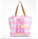 Victorias Secret Pink Angel Tote Bag Beach Bikini Bag Stripe White RARE SOLD OUT