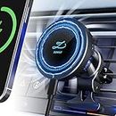 Zumist Car Charger Wireless, Magsafe Car Fast Charger, Magnetic Car Phone Holder with Wireless Charging, Air Vent Mount for Halolock Compatible with Caseless iPhone 15/14/13, Samsung S24/S23/S22