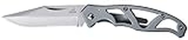 Gerber Taschenklappmesser mit glatter Klinge und Taschenclip, Klingenlänge: 5,6 cm, Paraframe Mini Folding Clip Knife, Edelstahl, 31-003618