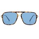 SOJOS Sunglasses for Women & Men, Square, Retro, Polarized Lens, Trendy Aviator, 90s Shades (SJ2229, Brown Tortoise Blue)