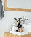 Shiok Decor Metal Kitchen Tray/Storage Organizer/Counter top/Storage Shelf/Coffee Table/Decorative Tray/Cosmetic Organizer/Display Holder/Bathroom Vanity Tray White Make in India, Rectanglar