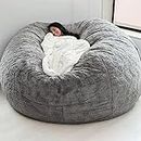 AIYING Home Sponge Bed Bean Bag Chair Cover Slipcover Double Bedroom Balcony Large Couch Round Soft Fluffy Cover No Fillings Only Cover