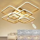 4/6/8 Head Dimmable Modern Lamp Square LED Ceiling Chandelier Lights Bedroom