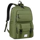Backpack for Men Women,Vaschy Unisex Large Fashion Schoolbag Book bag 15.6-17Inch Laptop Backpack Travel Backpack Rucksack for High School/College/Work/Travel/Commuter Green