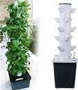 Hydroponics Tower Garden Hydroponic Growing System Aeroponics Growing Kit for Herbs, Fruits and Vegetables with Hydrating Pump, Adapter, Net Pots, Timer for Herbs, Fruits and Vegetables (30holes)