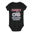 Yeavomeny Player 3 Has Entered The Game Unisex Newborn Bodysuit Infant Baby Short Sleeve s D-Black