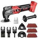 Cordless Oscillating Tool Compatible with Milwaukee 18V Battery, Brushless-Motor Tool with Auxiliary Handle, Oscillating Multi-Tool for Scraping, Sanding,Cutting Wood(Battery Not Included)