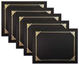 25 Pack Black Certificate Holders, Diploma Holders, Document Covers with Gold Foil Border, by Better Office Products, for Letter Size Paper, 25 Count, Black