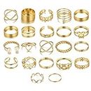 Shining Diva Fashion Stylish Rings for Women and Girls - Set of 22 (Golden) (sd14737r)