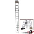 Hunting Ladder Tree Stand with Shooting Rail Climbing Mesh Seat Single Person