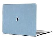Swook Pu Matt Leather Coated Hard Shell Cover for Laptops MacBook Air 13 Inches 2021 2020 2019 2018 Version A2337 M1 A2179 A1932 - Blue