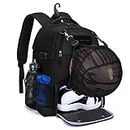 DSLEAF Basketball Backpack for Youth, Football Bag with Separate Ventilated Shoe Compartment for Basketball, Football, Volleyball Training