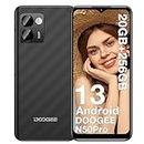 DOOGEE N50 Pro Telephone Portable 20GO RAM+256GO ROM, Smartphone Android 13, Caméra AI 50MP, 6.52 Pouces HD+, TF 1TB, Batterie 4200mAh 18W, Widevine L1 4G, Noir