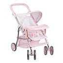 Adora Baby Doll Stroller, Snack N Go Collection with Adjustable Sun Cover and Doll Accessory Storage, Birthday Ages 3+ - Pastel Pink Heart