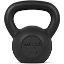 Yes4All Solid Cast Iron Kettlebell Weights Set – Great for Full Body Workout and Strength Training – Kettlebell 20 lbs (Black)