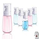 6PCS Small Travel Spray Bottle 100ml 3.4 oz Empty Mister Spray Bottles Fine Mist Hairspray Bottle for Essential Oils Refillable Travel Containers for Cosmetic, Perfume + Drawstring Bag