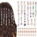hoyuwak 40Pcs Hair Jewelry for Braids Loc Dreadlock Accessories Hair Beads Clips Cuffs Charms Rings for Women Hairstyle Decoration Rave, Rose Gold