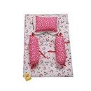 Infantbond New Born Baby Cotton Super Soft 4 Pcs Bedding Set(0-4 Months) (Moon & Star Pink, Single Size)