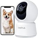 360° View 2K Pet Camera with Phone App, Indoor Security Camera, P2T Baby Monitor, Pan/Tilt, Motion & Sound Detection, Night Vision,Two-Way Audio, Works with Alexa