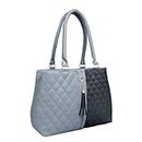 Womens's PU Leather hand bags, hand held bag Queen Collection simple and sober (Grey)