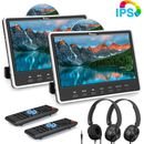 2 x 12" Screen Car Headrest DVD Player Monitor TV for Kids HDMI USB SD+Headsets