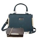 Shining Star Synthetic Leather Women's Satchel Bag | Ladies Purse Handbag | Women bags (Pack of: 2) (BLUE)