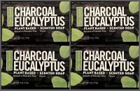 4 - BARS Charcoal Eucalyptus SHUGAR SOAP WORKS 6.25 Oz Plant-Based Bar Soap USA